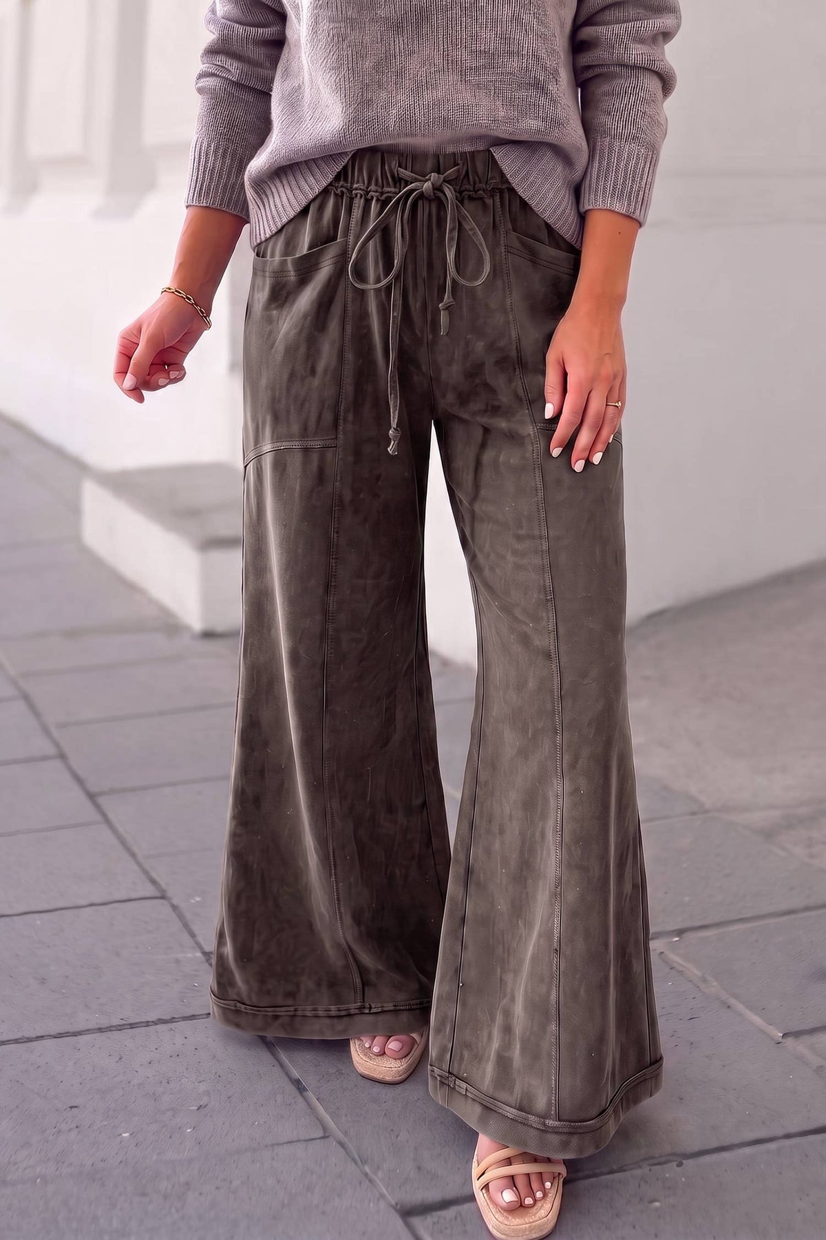 Free Spirit Washed Wide Leg Pan