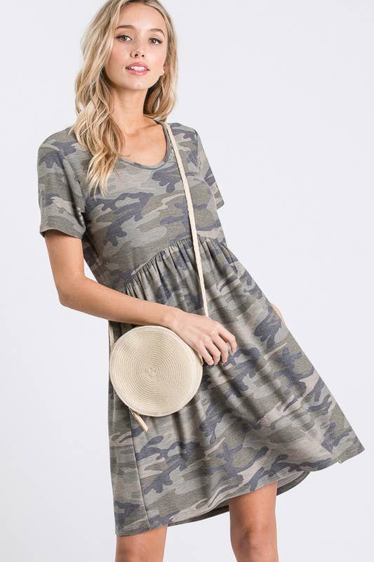 Camo Comfort Babydoll Dress