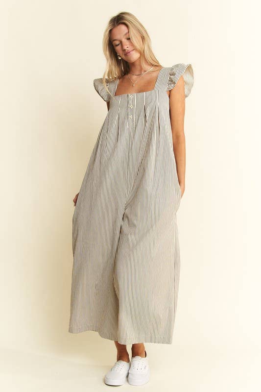 Harvest Stripe Ruffle Jumpsuit
