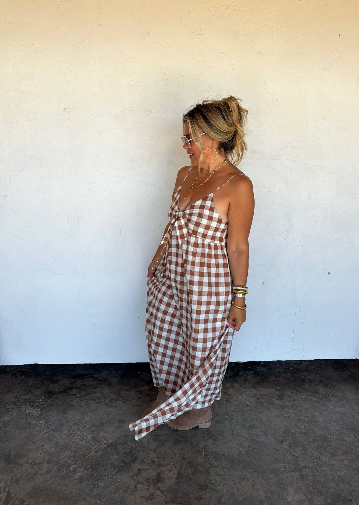 Harvest Gingham Maxi Dress