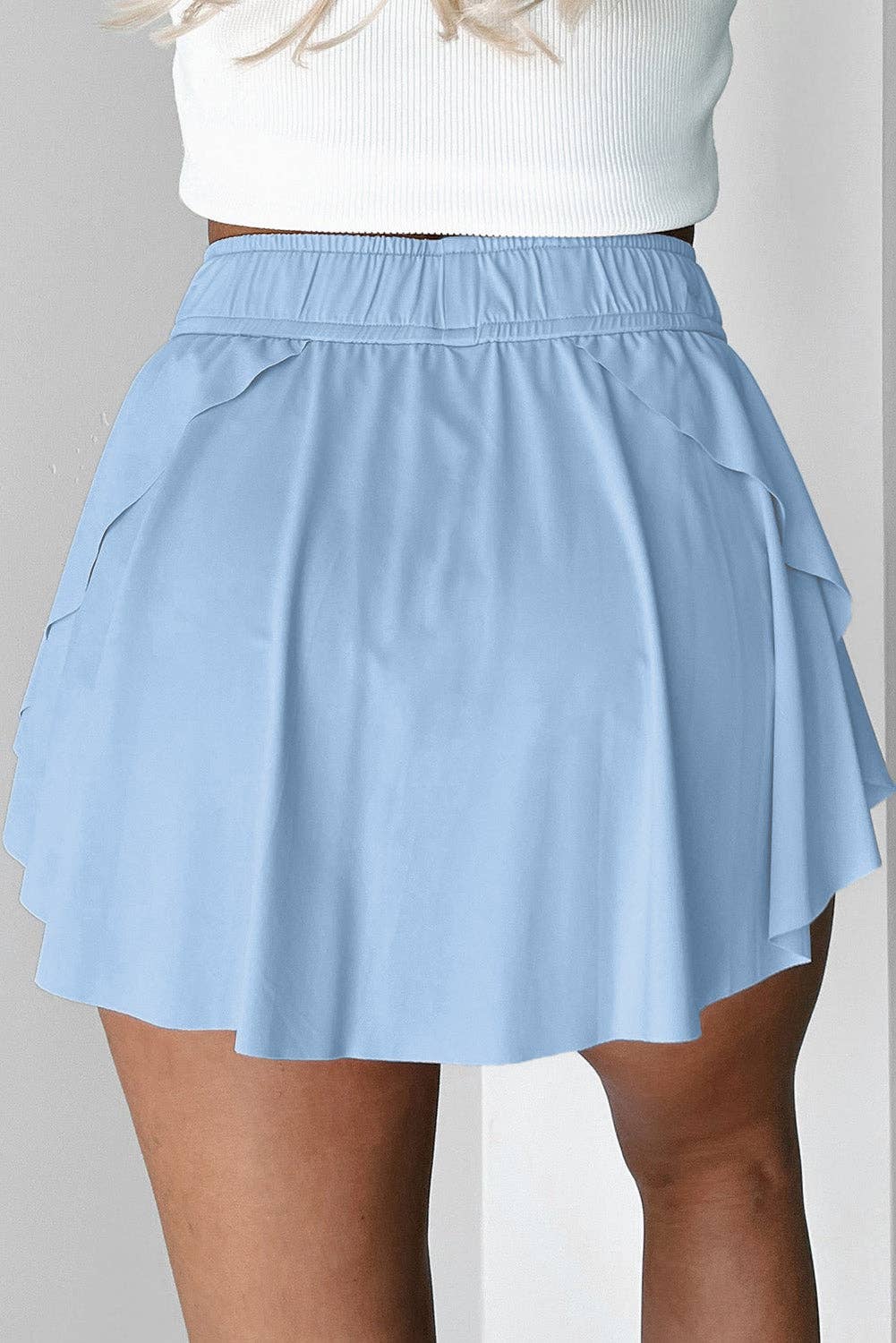 Flirty & Functional High Waist Skort – Adjustable Drawstring Active Style