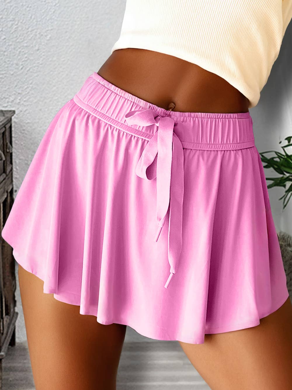 Drawstring High Waist Lined Tennis Skorts | 10 Colors S-4X