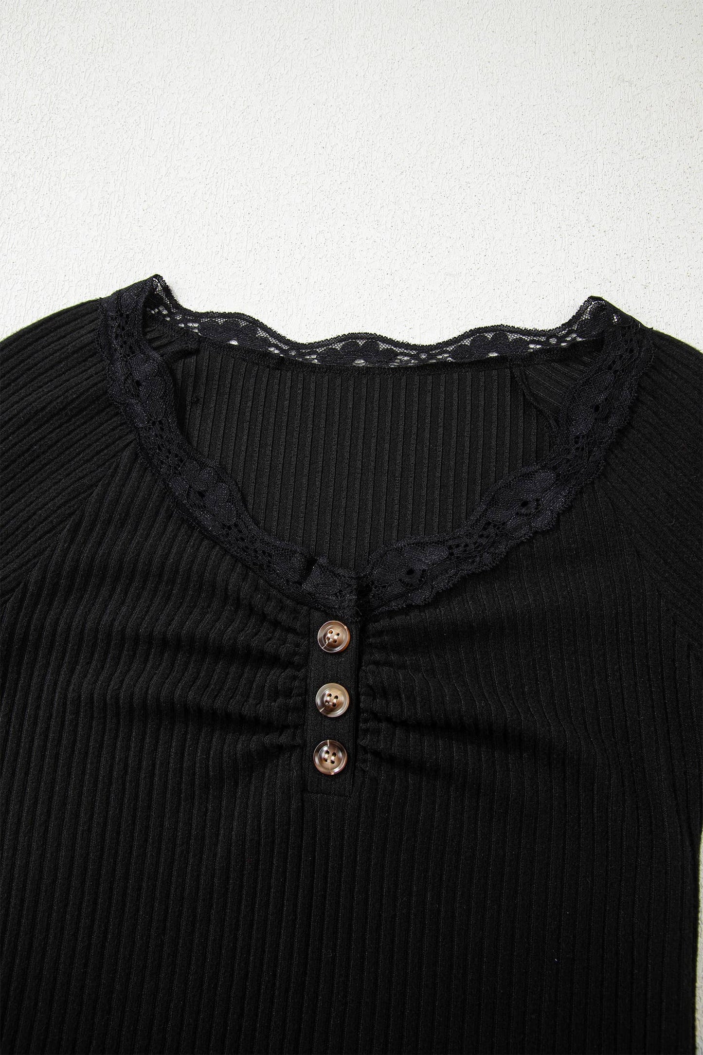 Grace & Lace Ribbed Henley Top