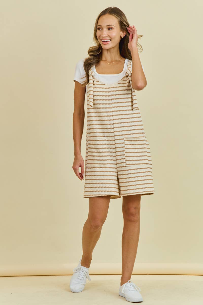 Stripes & Cream Pocket Romper