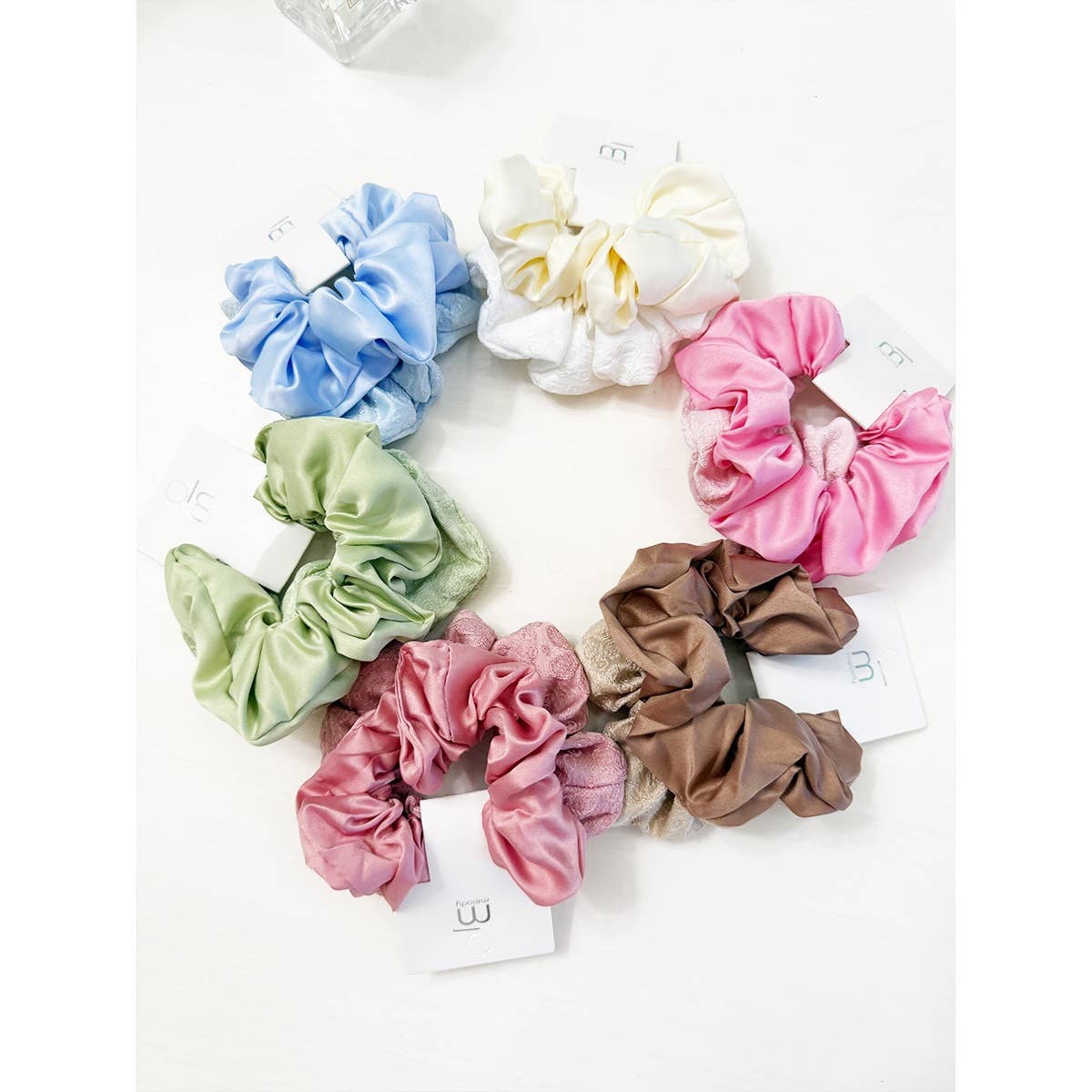 Satin & Textured Scrunchie Duo