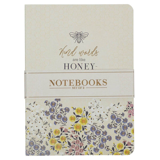 Kind Words Are Like Honey Notebook Set – Christian Bee Journal Set (3 Pack)