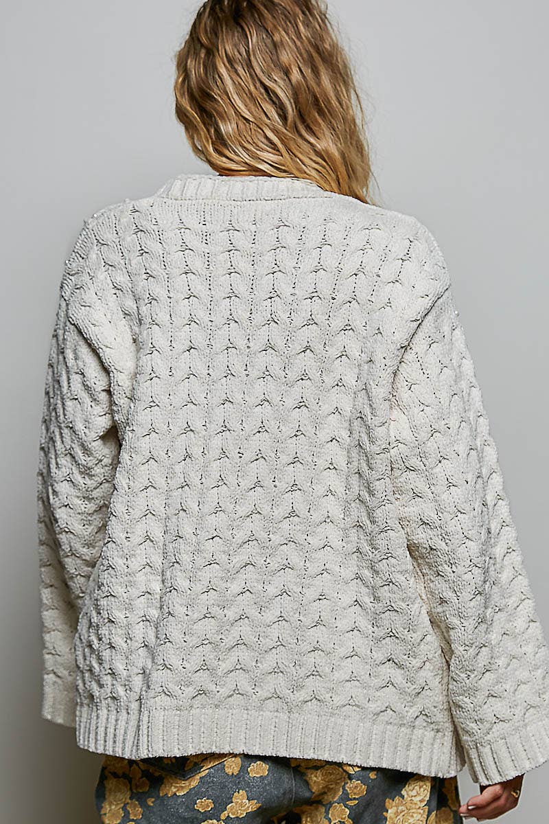 Pearls & Prosecco Chenille Cardigan