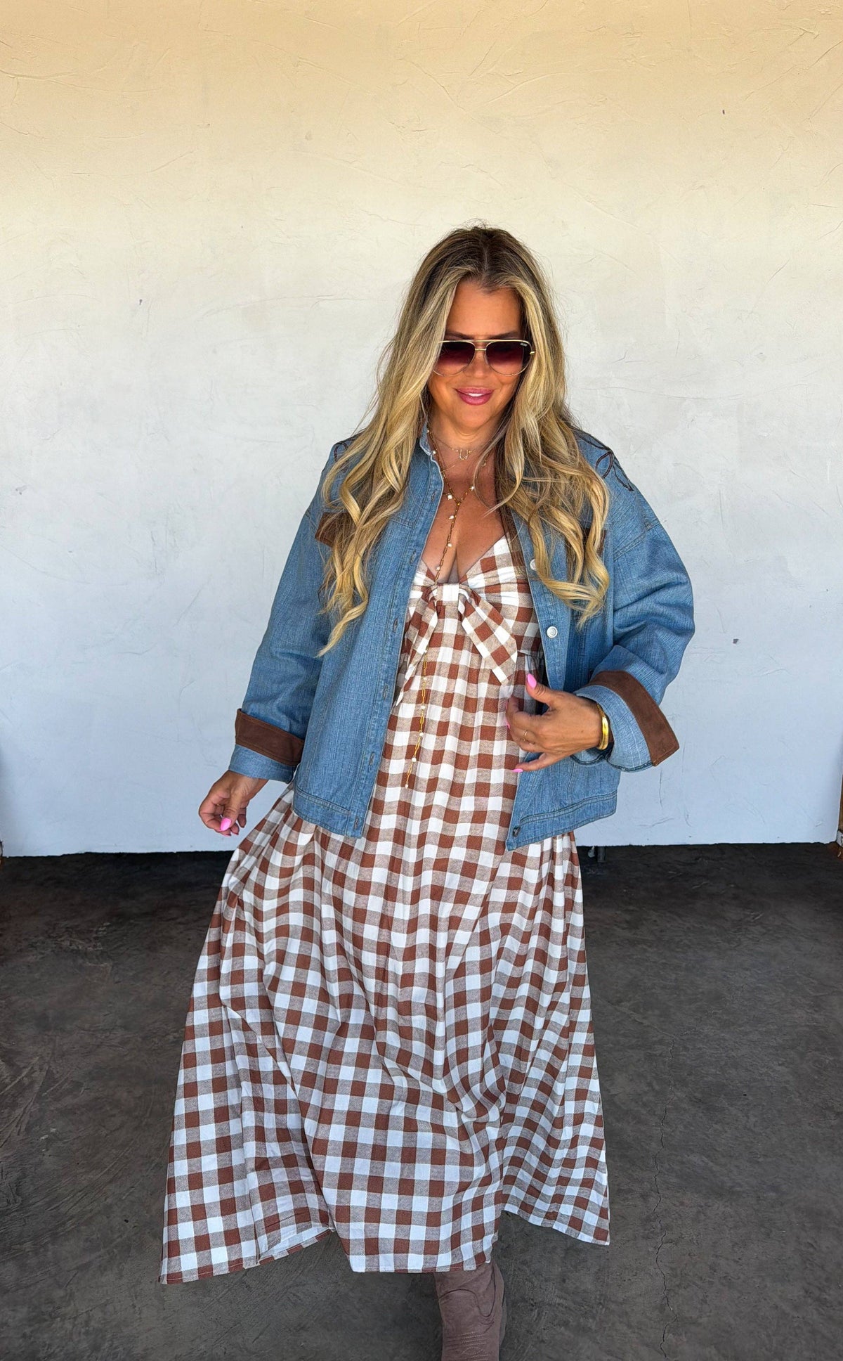 Harvest Gingham Maxi Dress
