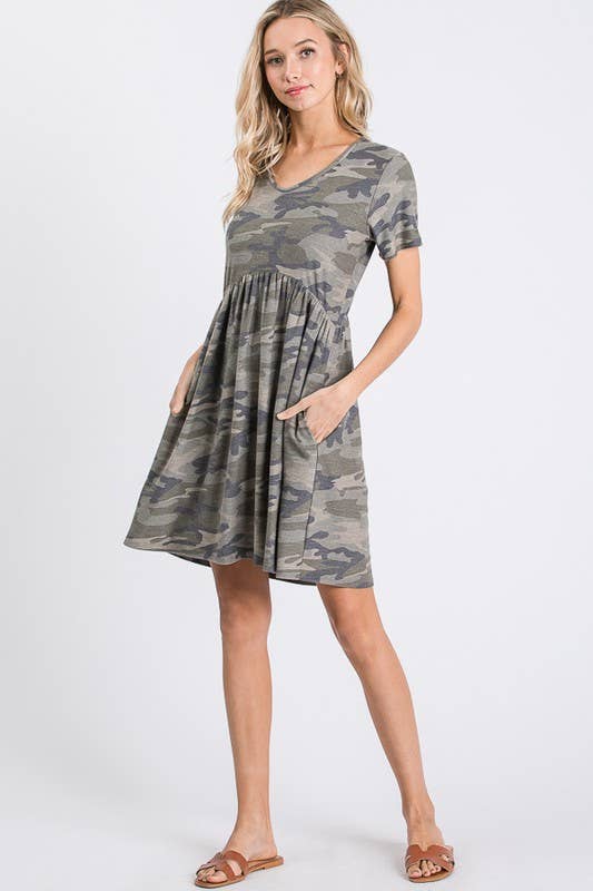 Camo Comfort Babydoll Dress