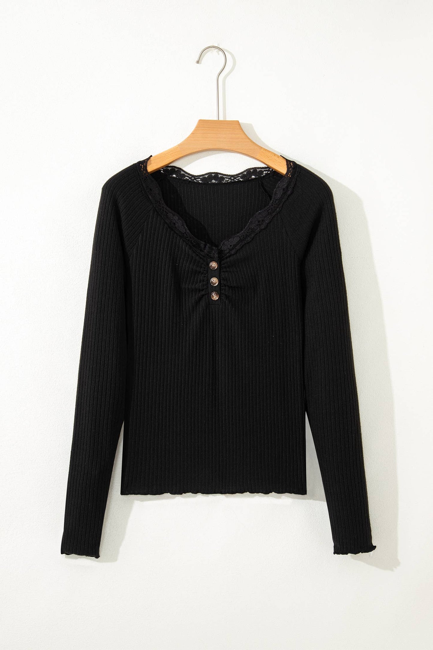 Grace & Lace Ribbed Henley Top