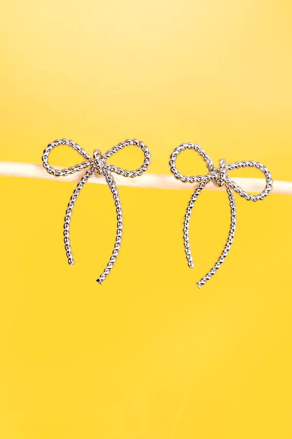 Rope Twist Bow Earrings