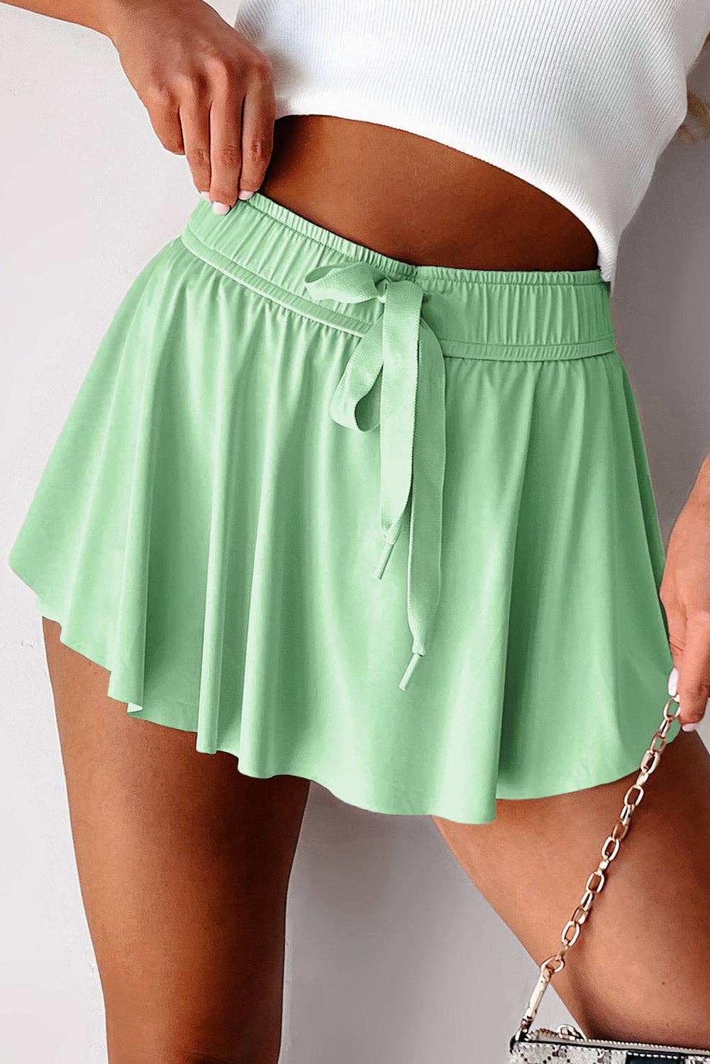 Flirty & Functional High Waist Skort – Adjustable Drawstring Active Style