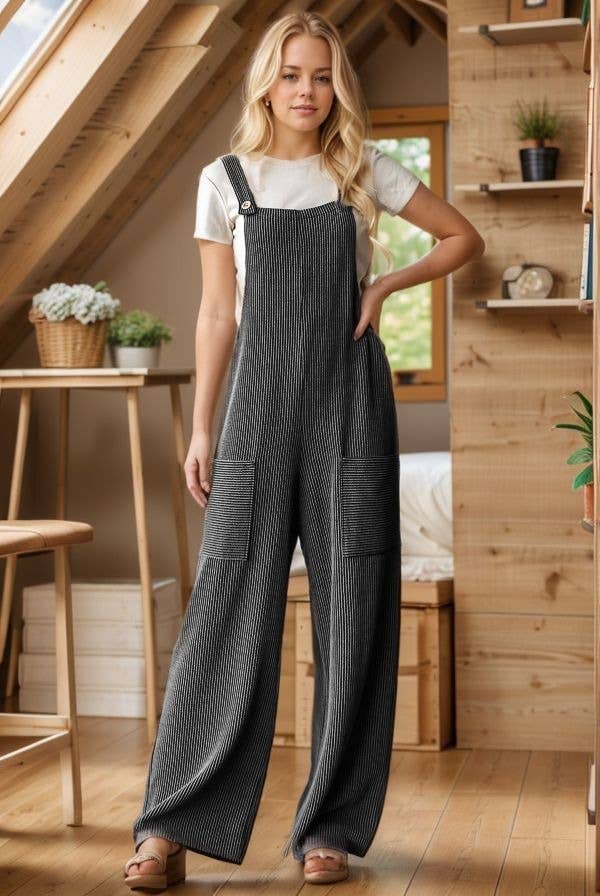 EP6810-10 SLEEVELESS SOLID URBAN RIBBED JUMPSUITS