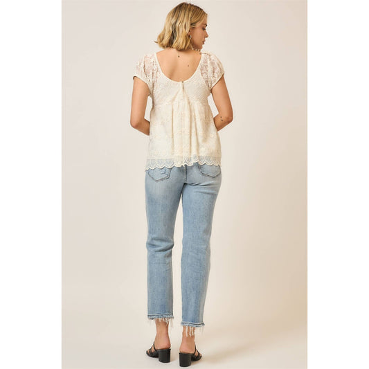 Amara Romantic Lace Babydoll Top