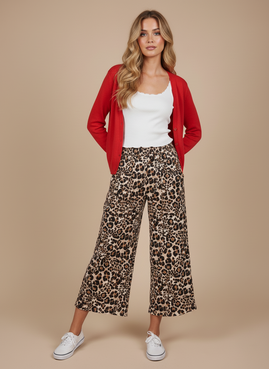 Wildly Chic Wide Leg Leopard Pants