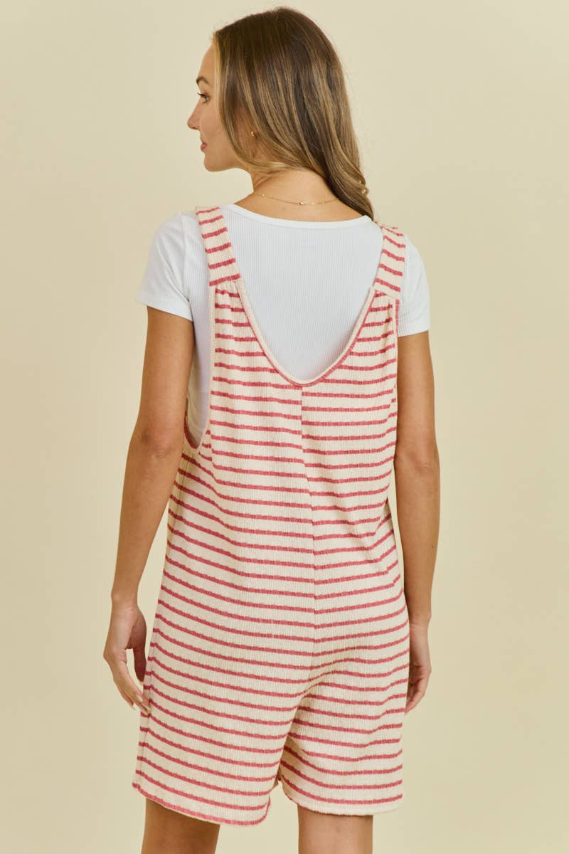 Stripes & Cream Pocket Romper