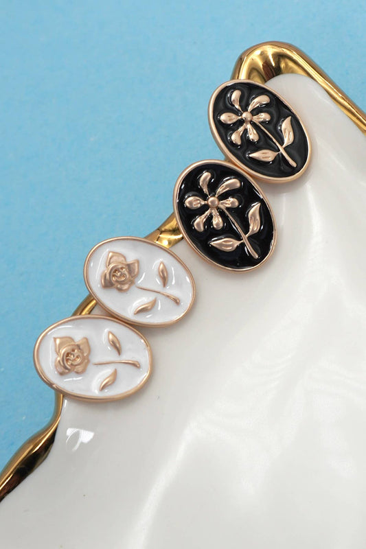 Golden Garden Flower Stud Earrings