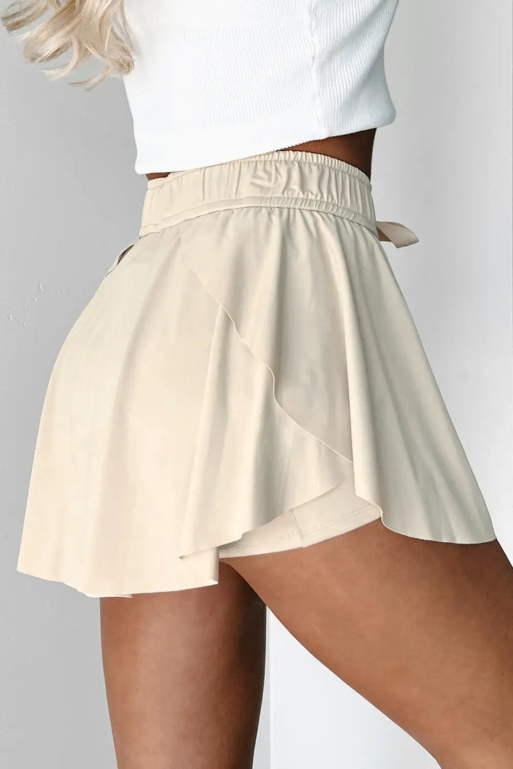 Flirty & Functional High Waist Skort – Adjustable Drawstring Active Style