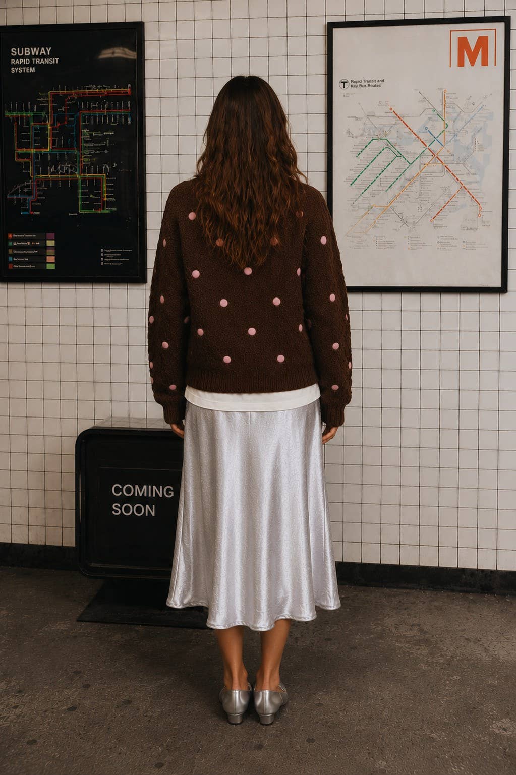 POLKA DOT CABLE KNIT SWEATER