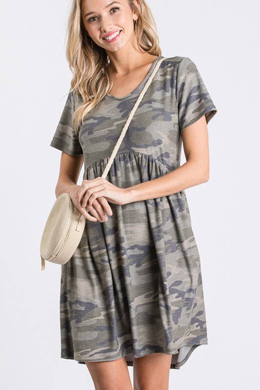 Camo Comfort Babydoll Dress