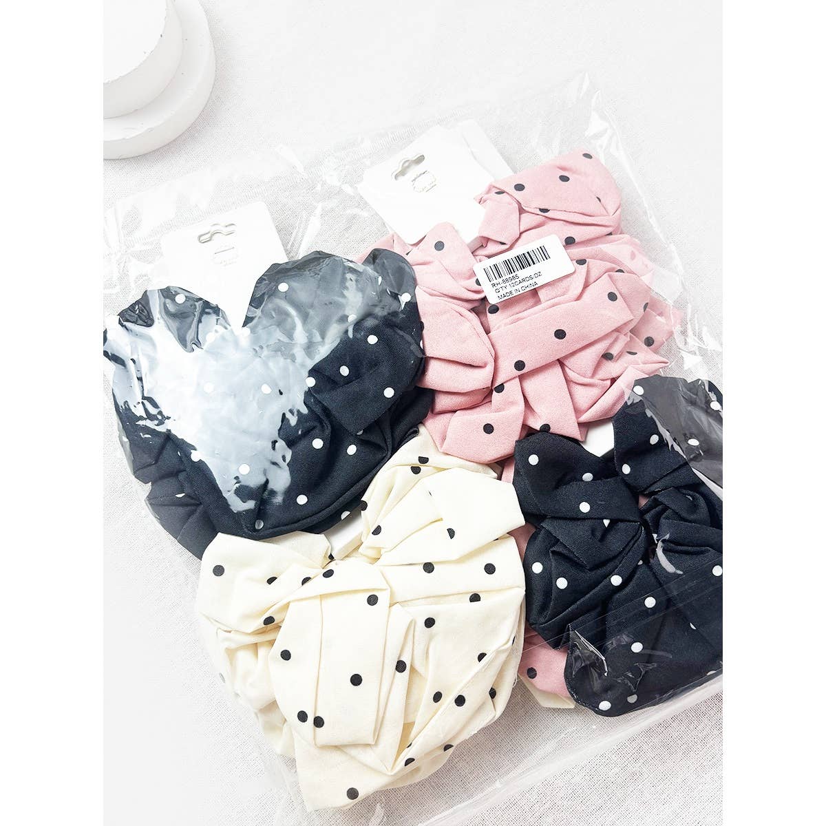 Polka Dot Woven Scrunchie