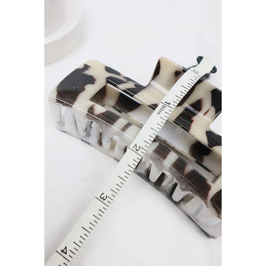 Leopard Print Rectangle Hair Claw Clip