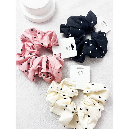 Polka Dot Woven Scrunchie