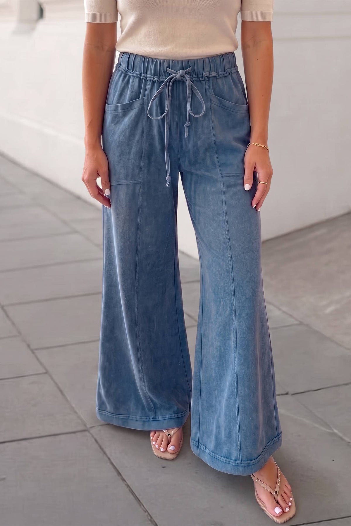 Free Spirit Washed Wide Leg Pan