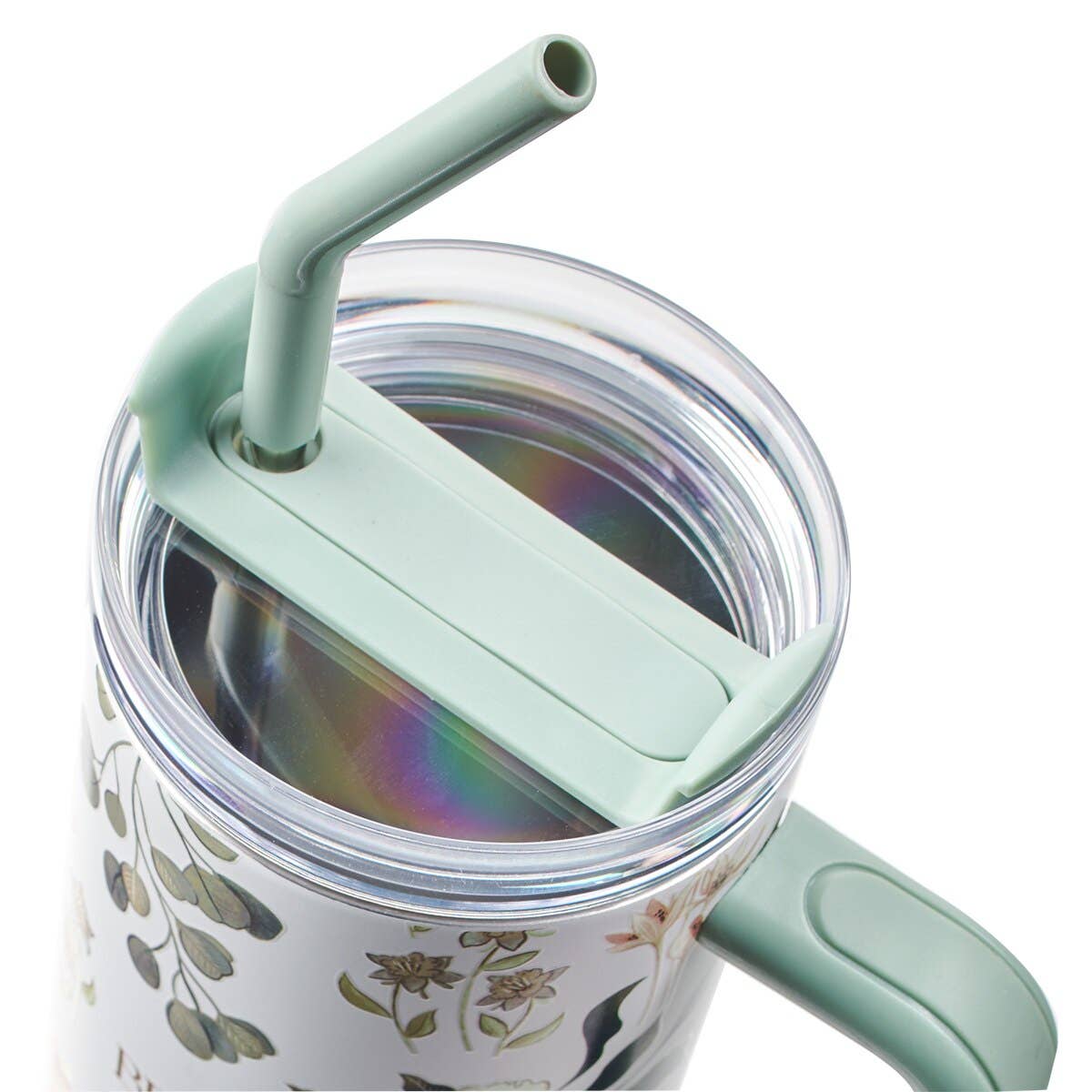 Be Still Teal Meadow Tumbler – 40 oz Christian Stainless Steel Cup with Straw (Psalm 46:10)