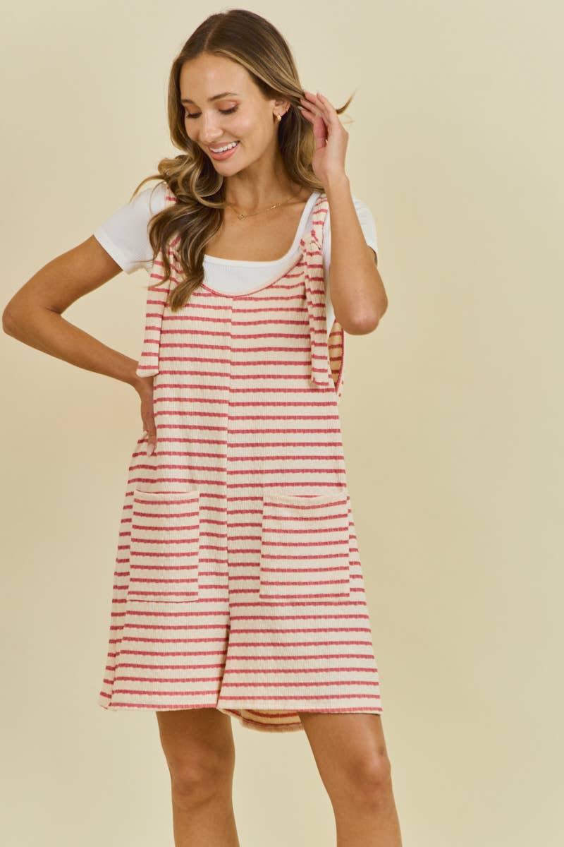 Stripes & Cream Pocket Romper