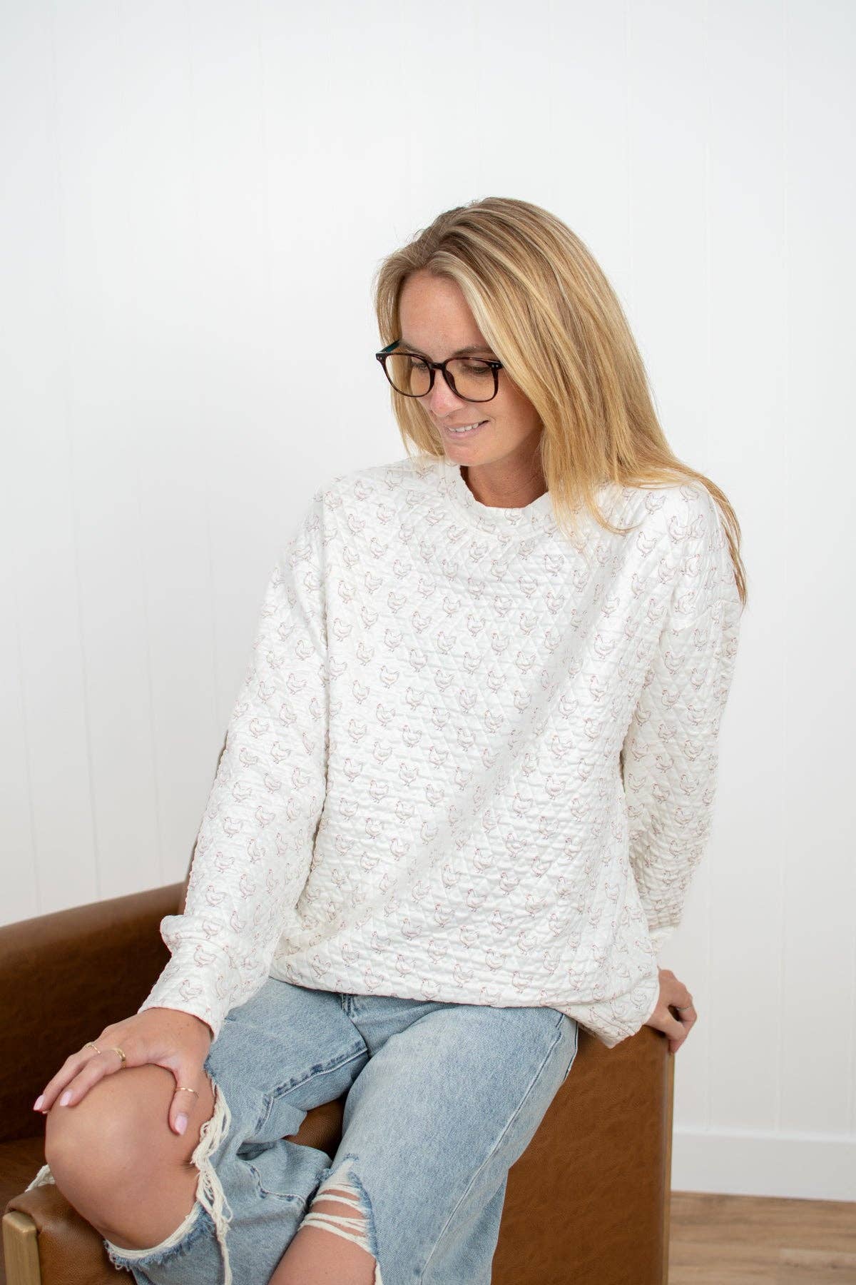 Cozy Coop Quilted Chicken Sweater