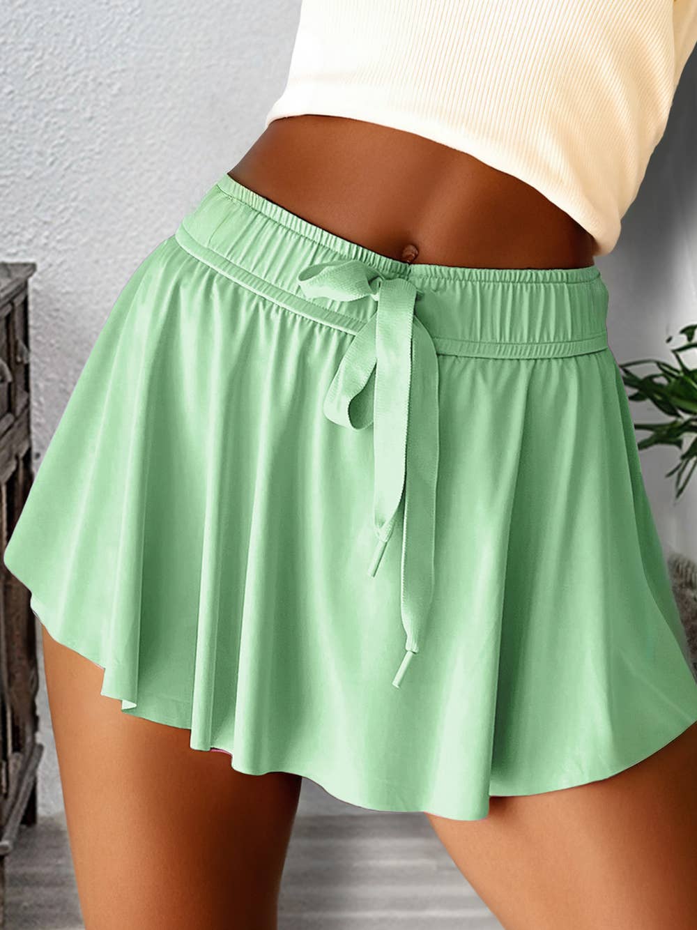 Drawstring High Waist Lined Tennis Skorts | 10 Colors S-4X