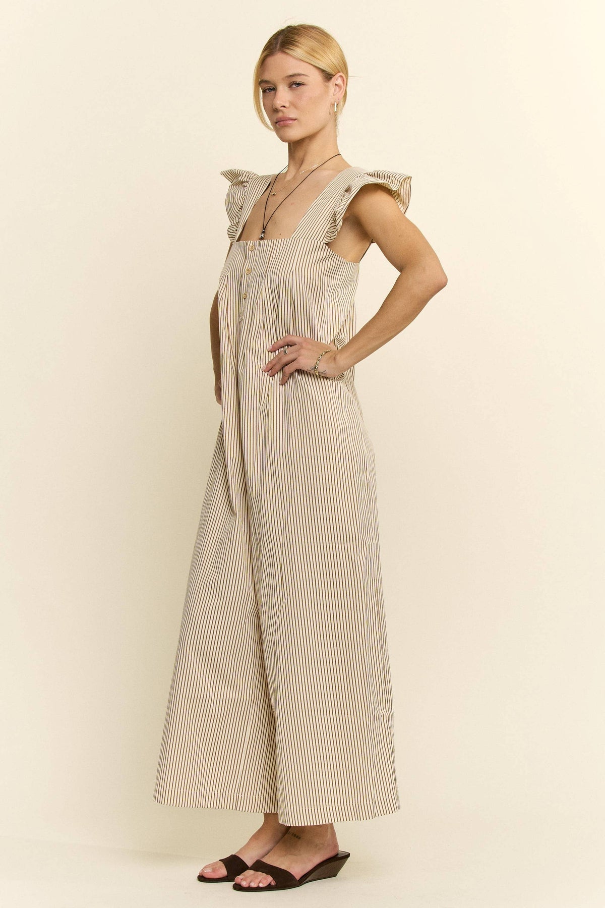 Harvest Stripe Ruffle Jumpsuit