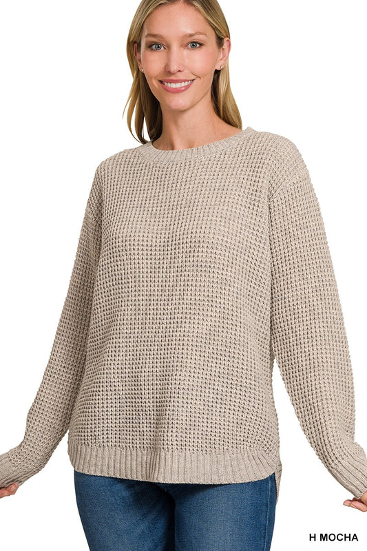 Cozy Days Waffle Knit Sweater