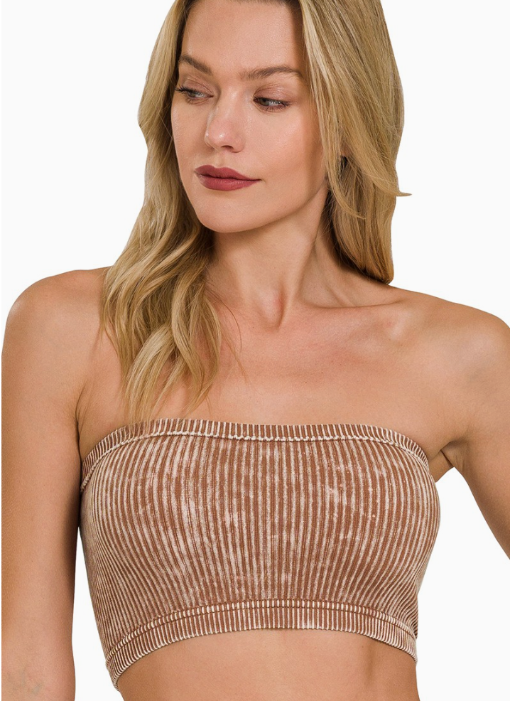 Everyday Essentials Washed Ribbed Bandeau