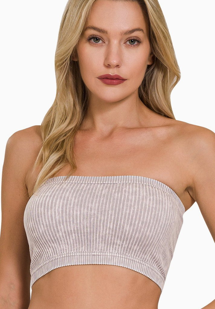Everyday Essentials Washed Ribbed Bandeau