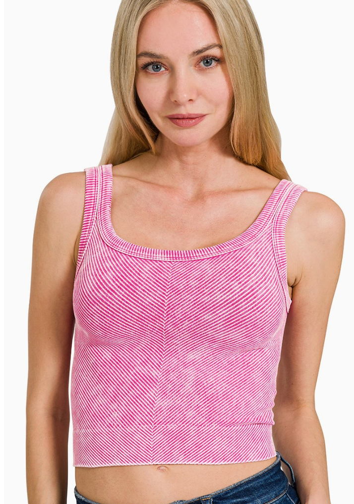 Everyday Layers Stone Wash Ribbed Tank
