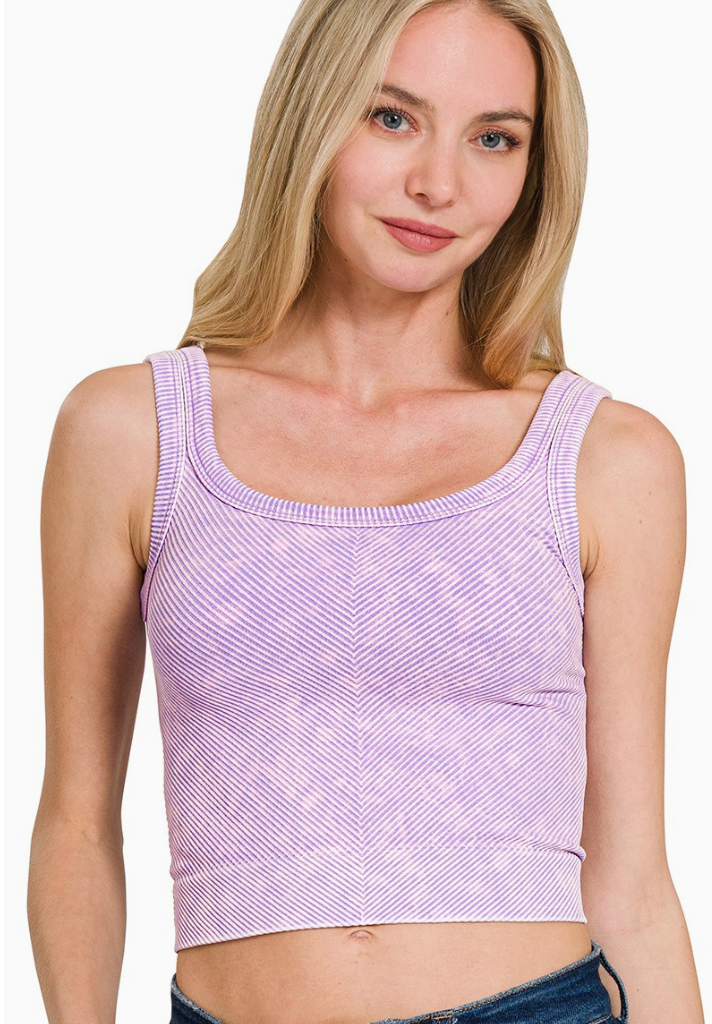Everyday Layers Stone Wash Ribbed Tank