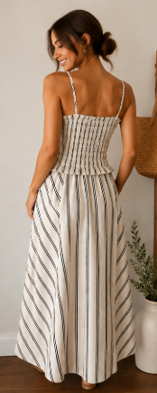 Coastal Charm Smocked Maxi Dress