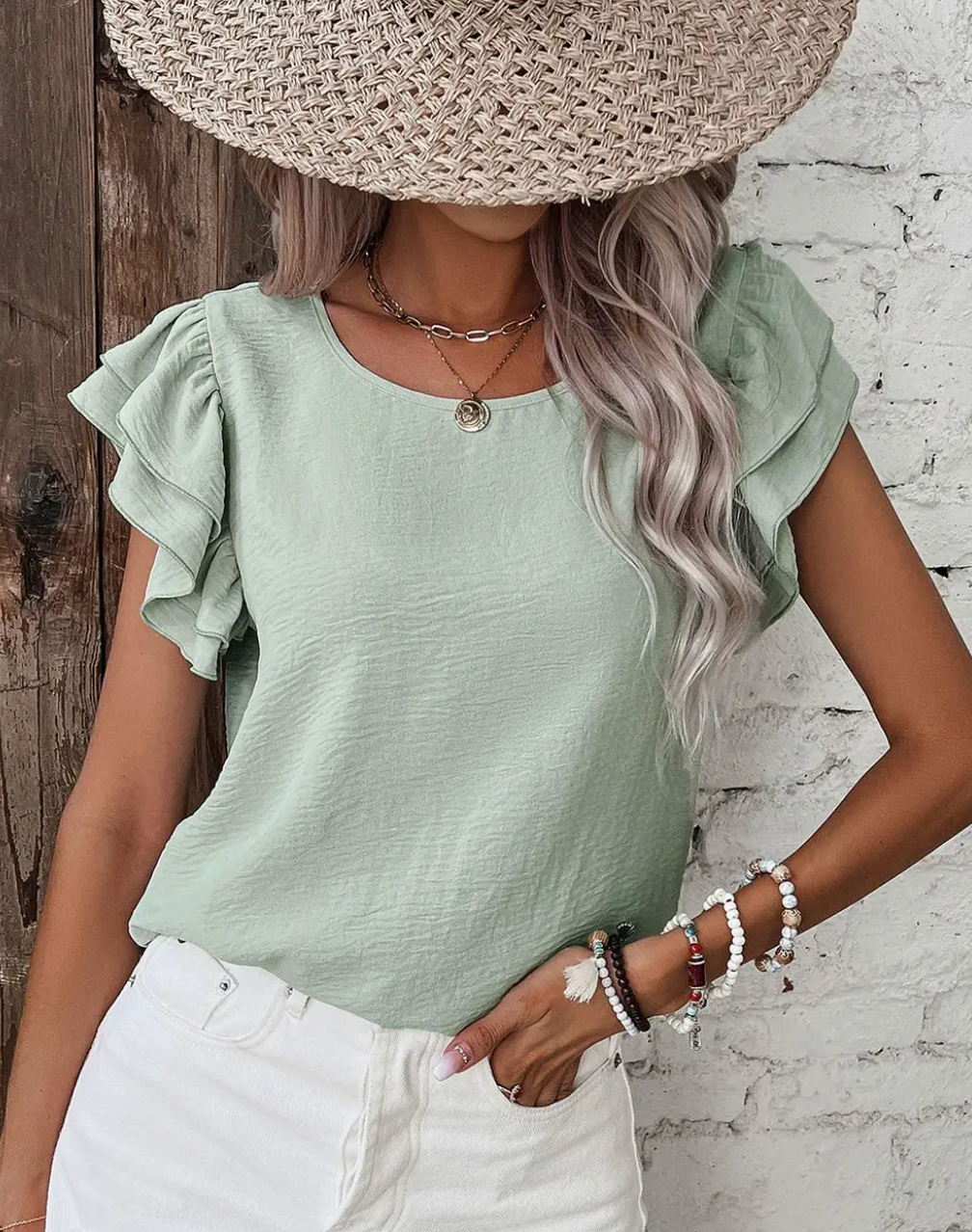 Simply Sweet Ruffle Sleeve Top – Effortless Everyday Favorite