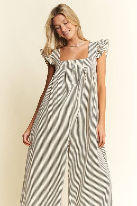 Harvest Stripe Ruffle Jumpsuit