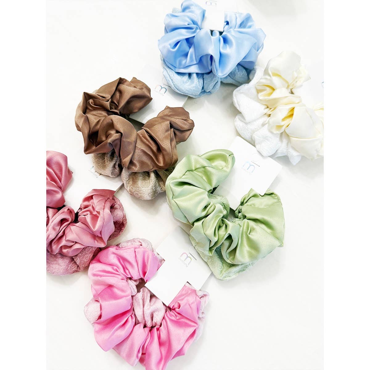 Satin & Textured Scrunchie Duo