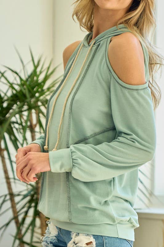 Call Me Cozy Cold Shoulder Hoodie