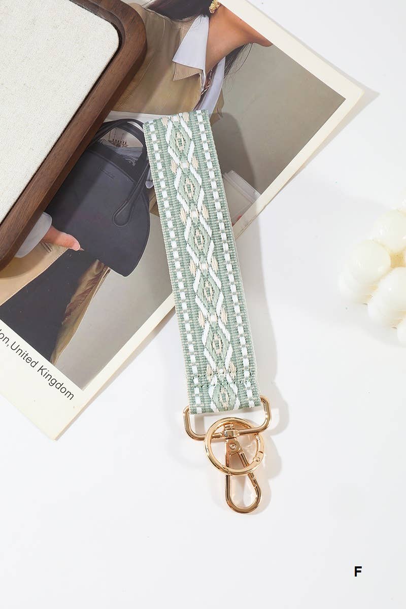 Jacquard Weave Wristlet Keychain