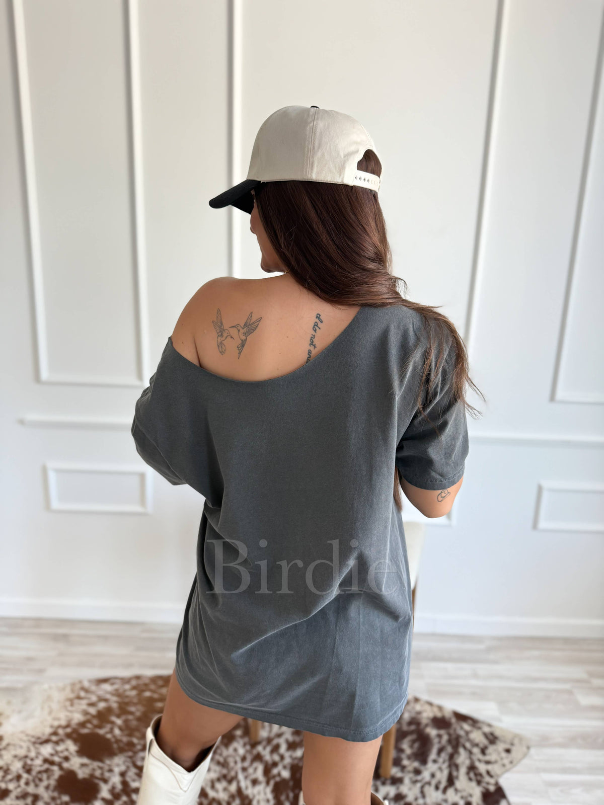 Howdy Horns Off-Shoulder Graphic Tee