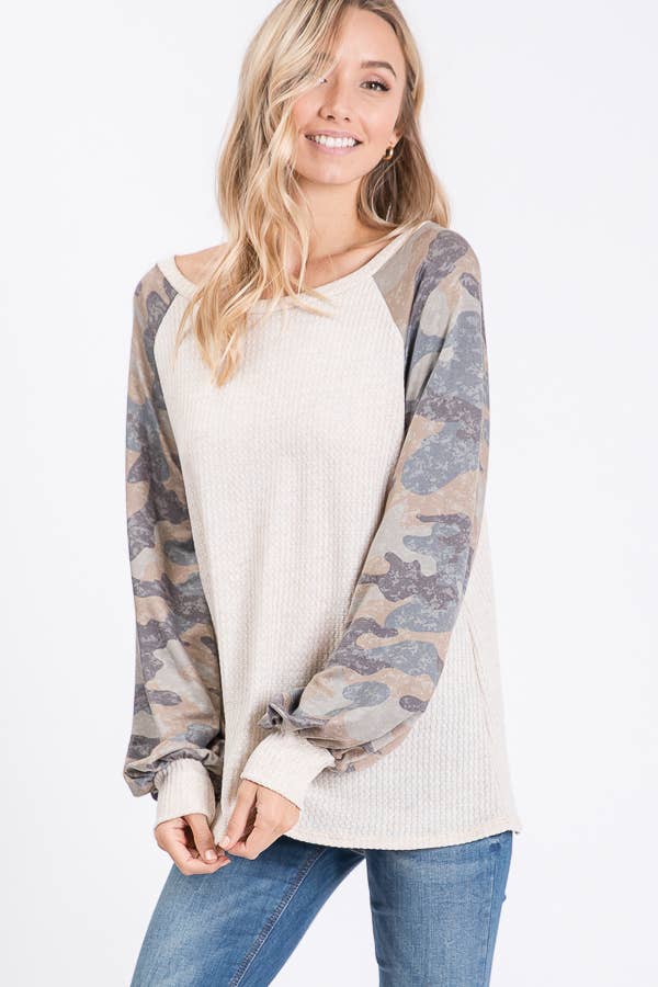 Cozy Meets Camo Top