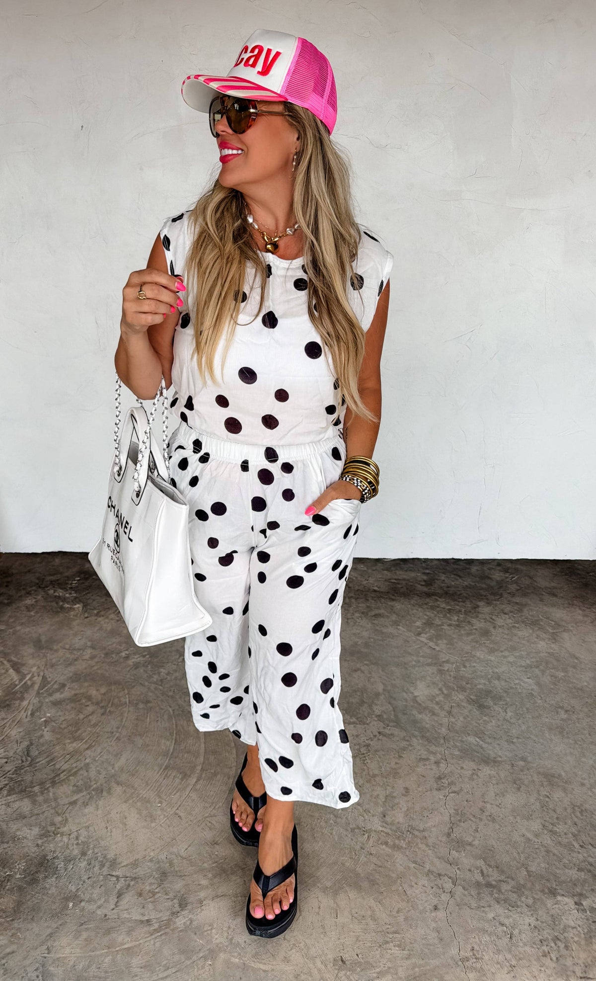 Playful Polka Dot Wide Leg Set