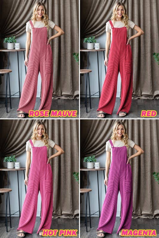 EP6810-10 SLEEVELESS SOLID URBAN RIBBED JUMPSUITS