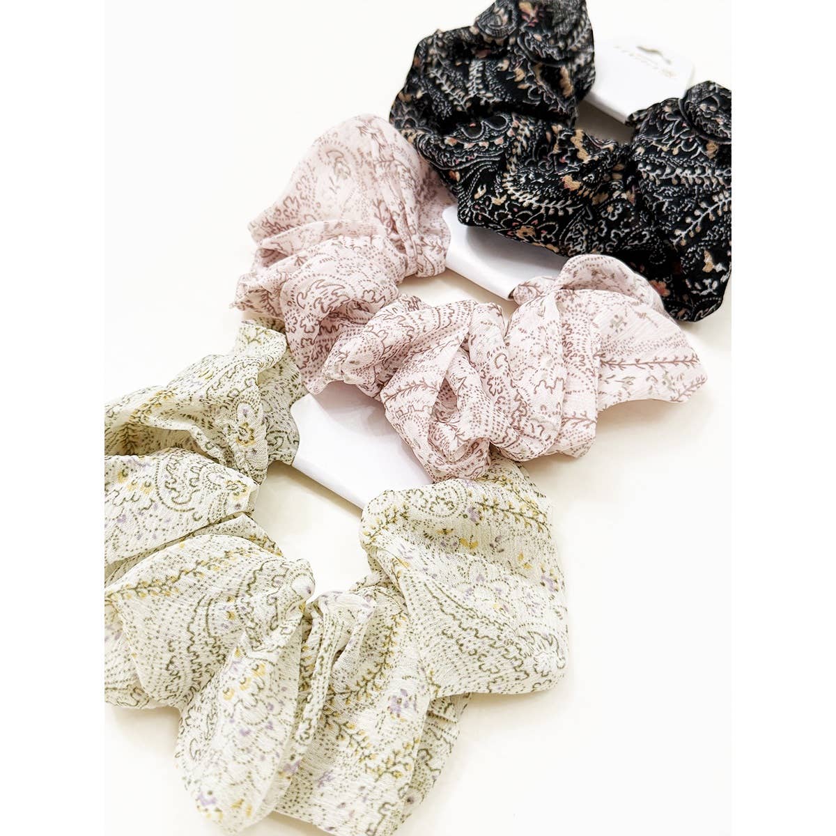 Soft Paisley Chiffon Scrunchie