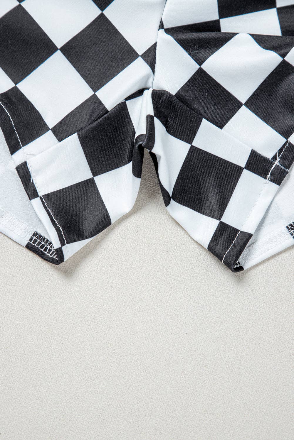 Checkered High-Waist Shorts